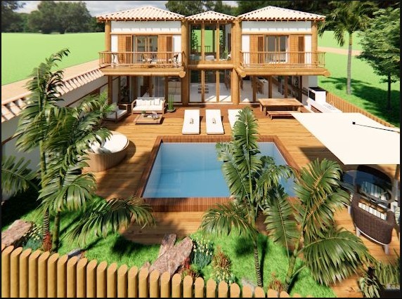 Casa exclusiva com 4 suítes, piscina e estilo rústico-chique no Outeiro das Brisas em Porto Seguro/BA